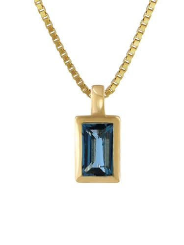 ACALEE Topas London Blau Anhänger Gold 333 / 8K + Halskette elegantes Schmuckstück für Damen, zauberhafte Geschenkidee, edler Geburtsstein, 80-1005-03 von ACALEE