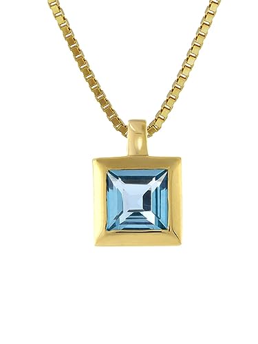 ACALEE Topas Swiss Blau Anhänger 333 / 8K Gold + Kette elegantes Schmuckstück für Damen, zauberhafte Geschenkidee, edler Geburtsstein, 80-1004-02 von ACALEE