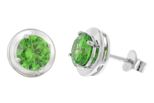 Acalee Damen-Ohrringe 925 Silber Ohrstecker Zirkonia Smaragdgrün zauberhafter Ohrschmuck für Frauen, wunderschönes Accessoire und edle Geschenkidee 70-1049-11 von ACALEE