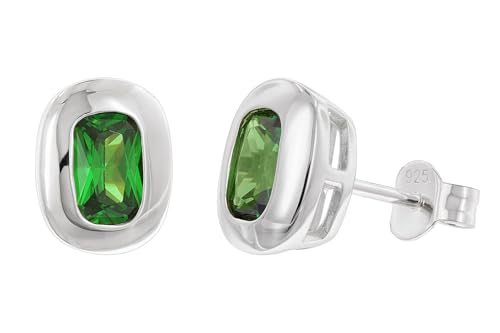 Acalee Damen-Ohrringe 925 Silber Ohrstecker Zirkonia Smaragdgrün zauberhafter Ohrschmuck für Frauen, zeitlose Geschenkidee, AC8946-11 von ACALEE