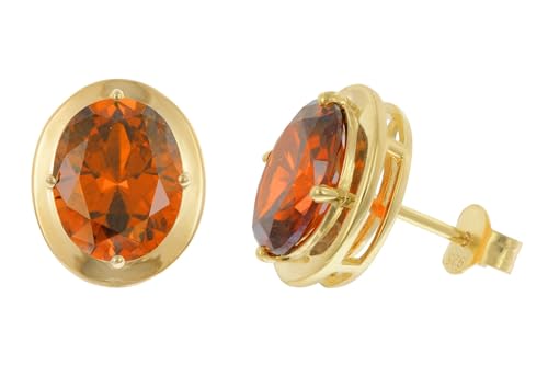 Acalee Damen-Ohrringe 925 Silber Vergoldet Orange-Rot zauberhafter Ohrschmuck für Frauen, zeitlose Geschenkidee, 70-1052-10 von ACALEE