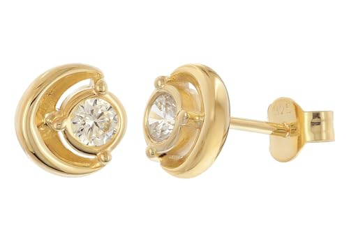 Acalee Damen Ohrringe 925 Silber Vergoldet Zirkonia Ohrstecker eleganter Ohrschmuck für Frauen, modisches Accessoire AC8894-01 von ACALEE