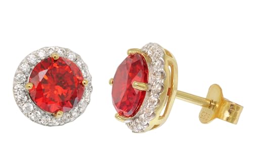 Acalee Damen-Ohrringe 925 Silber Vergoldet Zirkonia Orangerot zauberhafter Ohrschmuck für Frauen, wunderschönes Accessoire und edle Geschenkidee 70-1048-10 von ACALEE