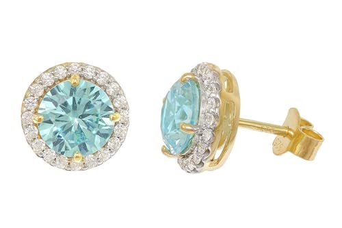Acalee Damen-Ohrringe 925 Silber Vergoldet Zirkonia Swiss Blau zauberhafter Ohrschmuck für Frauen, wunderschönes Accessoire und edle Geschenkidee 70-1048-03 von ACALEE