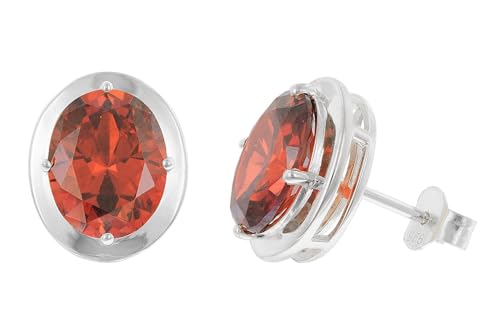Acalee Damen-Ohrringe 925 Silber Zirkonia Padparadscha-Rot funkelnder Ohrschmuck für Frauen, wunderschönes Accessoire 70-1051-07 von ACALEE