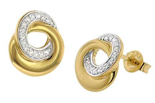 Acalee Damen-Ohrringe 333 Gold Ohrstecker mit Zirkonias zauberhafter Ohrschmuck, modische Geschenkidee für Frauen, Schmuck aus Echtgold 70-1031 von ACALEE