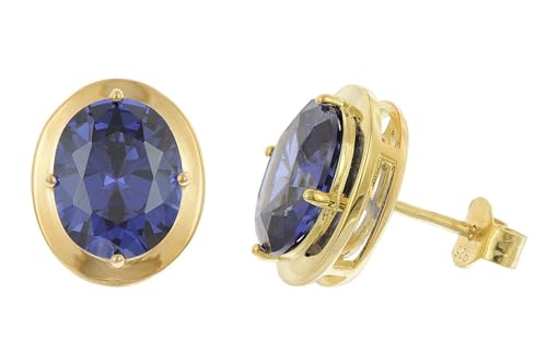 Acalee Damen-Ohrringe Silber Vergoldet Zirkonia-Ohrstecker Blau zauberhafter Ohrschmuck für Frauen, wunderschönes Accessoire und edle Geschenkidee 70-1052-06 von ACALEE