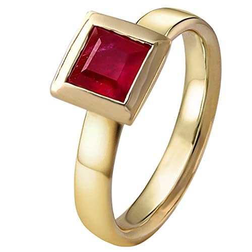 Acalee Damenring Gold 333 / 8K mit Rubin elegantes Schmuckstück für Damen, zauberhafte Geschenkidee, Geburtsstein, 90-1014-07-53 Ringgröße 53/16,9 von ACALEE