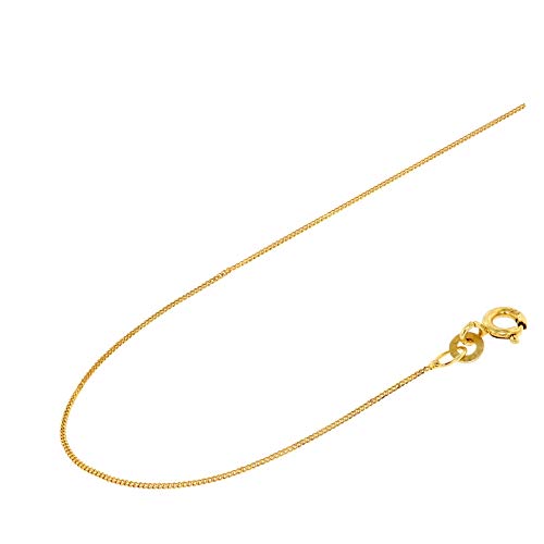 ACALEE Halskette 333 Gold / 8 Karat Panzer-Kette 0,8 mm eleganter Halsschmuck aus Echtgold für Damen, wunderschöne Geschenkidee, 10-3008-38 38 cm von ACALEE