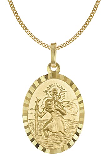 Acalee Halskette mit Christophorus Anhänger Gold 333/8K Schmuckset 50-1022-42 42 cm von ACALEE