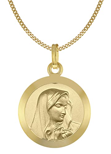 Acalee Halskette mit Maria Dolorosa Anhänger Gold 333 Madonna Ø 16 mm 50-1023-45 45 cm von ACALEE