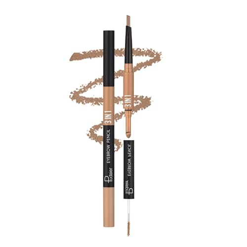 Augenbrauenstift Wasserfestes, Augenbrauen Stift Set, 3 in 1 Eyebrow Pencil Augenbrauenpuder und Augenbrauengel Langanhaltend, für Ihre 3D Natürlich Alltägliches Augenbraue Make up (Natürliches Braun) von ACAREY