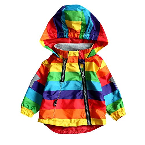 ACARYI Jungen Mädchen Regenbogen Mantel Mit Kapuze Sun Wasserdicht Kinder Jacke für Frühling Herbst Kinder Kleidung Outwear von ACARYI