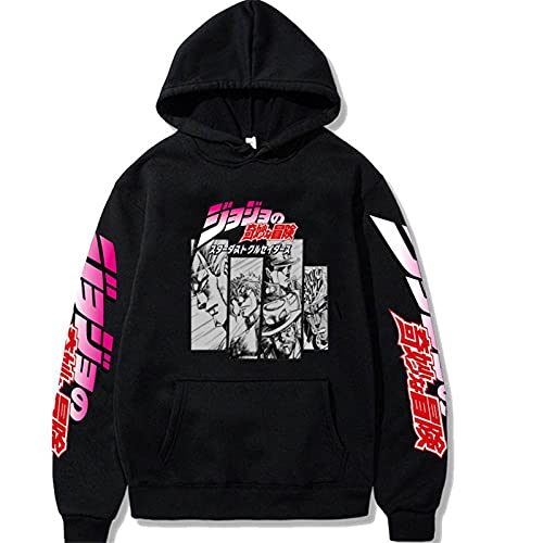 ACBANANA JoJo Bizarre Adventure Hoodie Herren,Japanische Manga Cosplay Pullover,Herren Kapuzenpullover Long Sleeve Anime Hoodie Unisex von ACBANANA