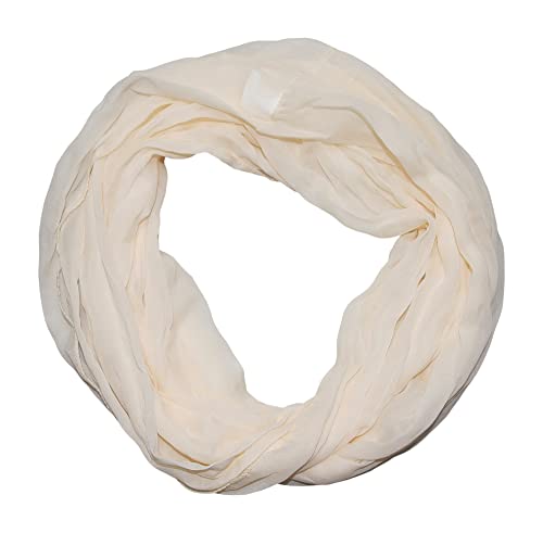 ACC Damen Seide Loop Schal leicht unifarben (beige) von ACC