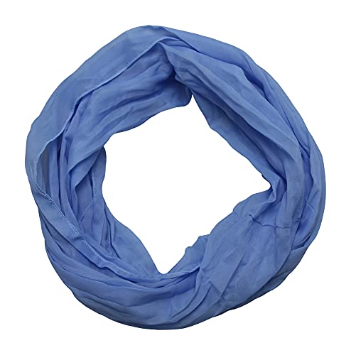 ACC Damen Seide Loop Schal leicht unifarben (blau) von ACC