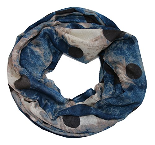 ACC Punkte Blumen Damen Loop Schal - Premium Qualität (batik blau) von ACC