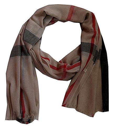 ACC Schal mit Streifen Muster XXL - kariert - summer quality (matt beige) von ACC