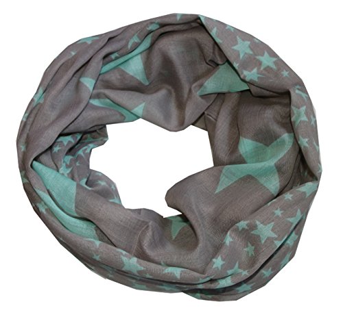 ACC leichter Sterne Loop Schal - tolle Farben (grau mint) von ACC