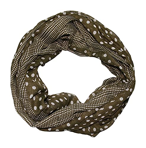 ACC toller Punkte Loop Schal olive emerald grün (Damen Loopschal Rundschal Schlauchschal) (olive emerald grün) von ACC