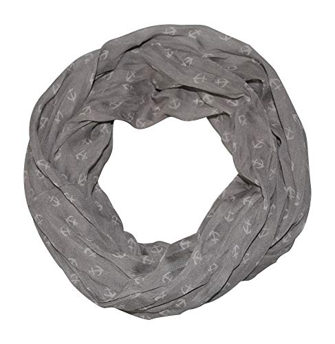 Damen Anker Marine Seide Loop Schal (grau) von Xamic