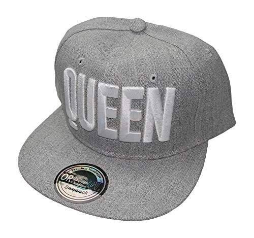 ACC King Queen Snapback Cap Caps Herren Damen (Queen grau weiß) von ACC