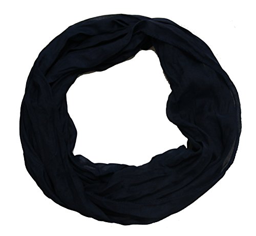 ACC Damen Seide Loop Schal leicht unifarben (dunkel blau) von Xamic
