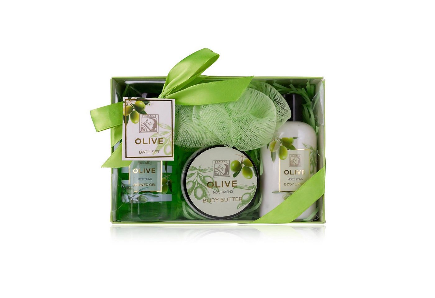 ACCENTRA Feuchtigkeitspflege-Set Duschset Frauen Geschenkset LAVENDEL in schöner Geschenkbox mit Duschgel, Bodylotion, Körperbutter und Netzschwamm, 4-teiliges Geschenkset in edler Geschenkbox von ACCENTRA