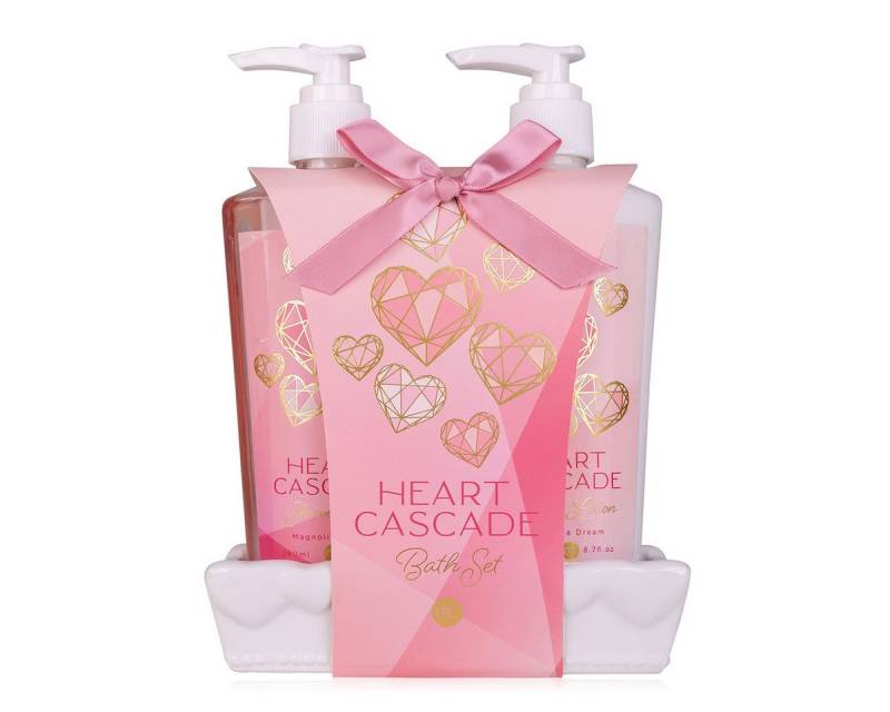 ACCENTRA Hautreinigungs-Set, 2-tlg., Handpflegeset HEART CASCADE in Keramikschale von ACCENTRA