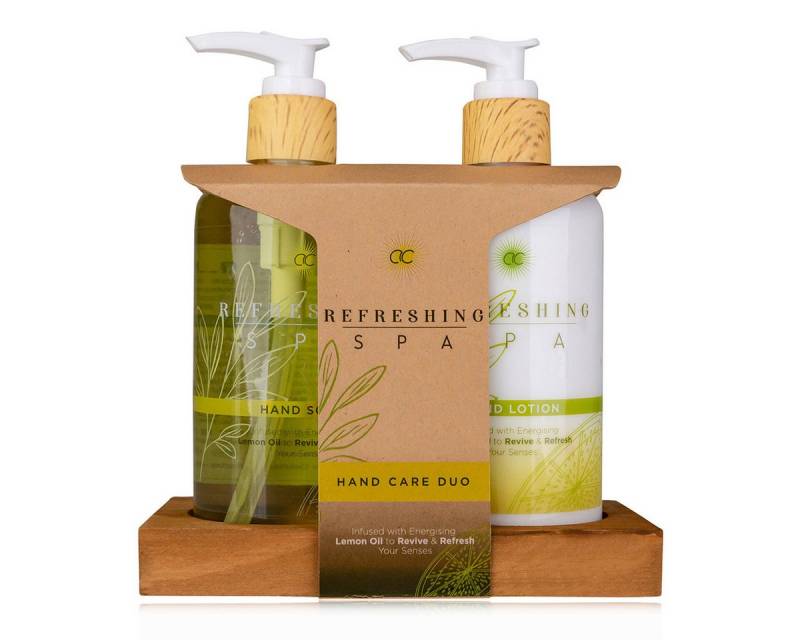 ACCENTRA Hautreinigungs-Set 520 ml, 2-tlg., Handpflegeset ZEN SPA mit Rosenöl & Arganöl + Seifenablage von ACCENTRA