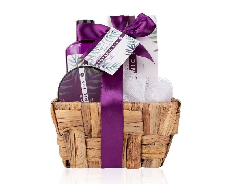 ACCENTRA Pflege-Geschenkset "Botanic Spa" Bade- Geschenkset im dekorativen Korb aus Seegras, bereits als Geschenk verpackt von ACCENTRA
