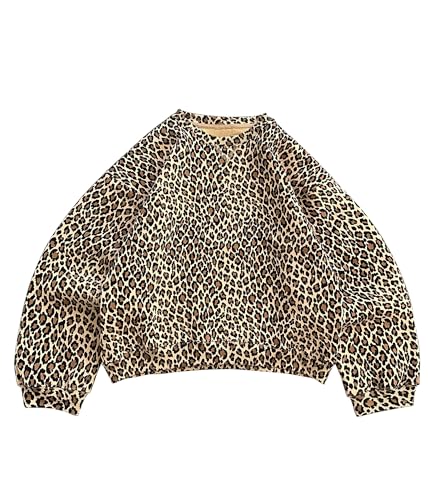 ACCPUR Kapuzenpullover für Damen, Leopardenmuster, übergroß, Geparden-Kapuzen-Sweatshirt, 2000er-Jahre, Grafik-Pullover, Tops, Y2k Boyfriend-Hoodie, gelb, L von ACCPUR