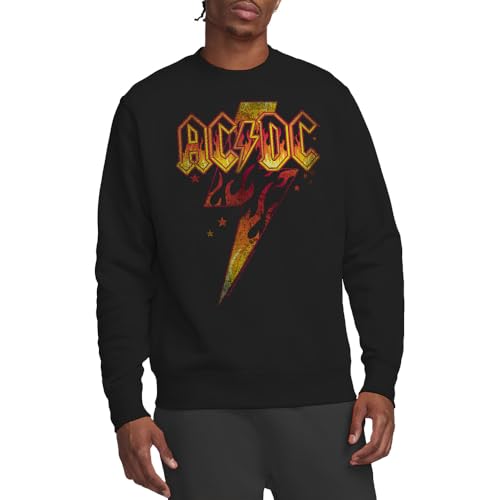 ACDC Unisex Fire Bolt Crew Sweatshirt, Schwarz, L von AC/DC