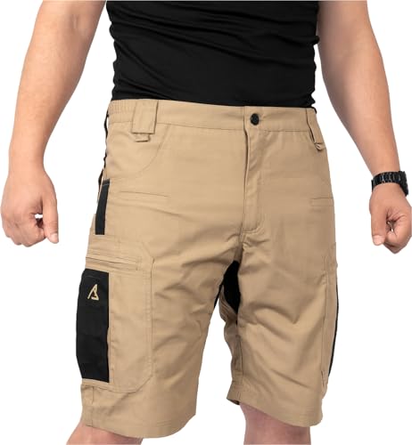 ACE Schakal Cargo-Hose kurz - Einsatz-Shorts mit Stretch-Bund für Männer - Taktische Outdoor-Hosen für Herren - Beige - 48 von ACE