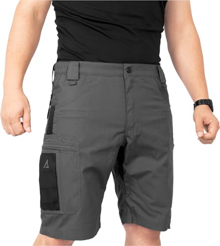 ACE Schakal Cargo-Hose kurz - Einsatz-Shorts mit Stretch-Bund für Männer - Taktische Outdoor-Hosen für Herren - Grau - 62 von ACE