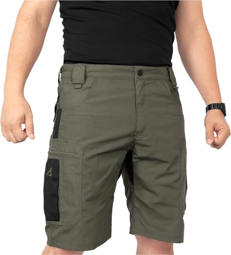 ACE Schakal Cargo-Hose kurz - Einsatz-Shorts mit Stretch-Bund für Männer - Taktische Outdoor-Hosen für Herren - Oliv - 52 von ACE