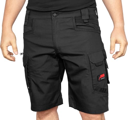 ACE Constructor Herren-Arbeitshose kurz - Männer-Arbeitshosen mit Cargo-Taschen & Stretch-Bund für den Sommer - Schwarz - 66 ACE Constructor Herren-Arbeitshose kurz - Männer-Arbeitshosen mit Cargo-Taschen & Stretch-Bund für den Sommer - Schwarz - 66 von ACE