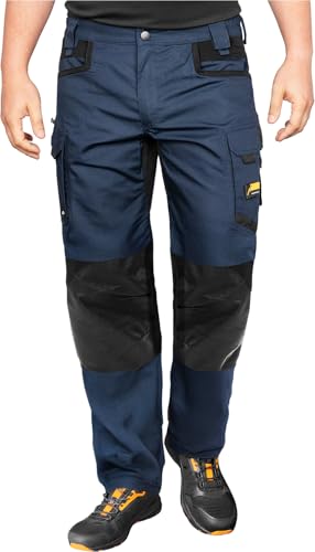 ACE Constructor Herren-Arbeitshose lang - Männer-Arbeitshosen mit Stretch-Bund, Cargo- & Kniepolster-Taschen - Navy - 46 von ACE