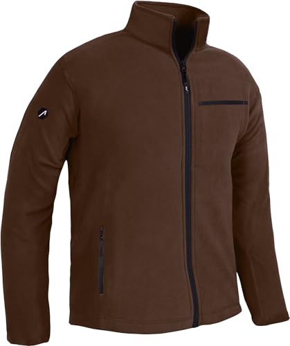 ACE Fleece-Jacke - warme Outdoor-Jacke für Männer - Herren-Jacke ohne Kapuze - Reißverschluss & drei Taschen - Braun - 3XL von ACE