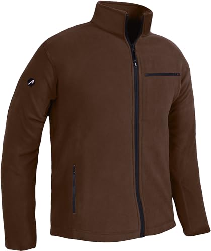 ACE Fleece-Jacke - warme Outdoor-Jacke für Männer - Herren-Jacke ohne Kapuze - Reißverschluss & drei Taschen - Braun - M von ACE