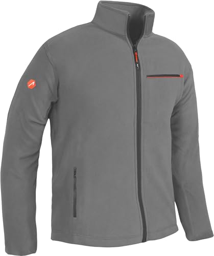 ACE Fleece-Jacke - warme Outdoor-Jacke für Männer - Herren-Jacke ohne Kapuze - Reißverschluss & DREI Taschen - Grau - 3XL von ACE