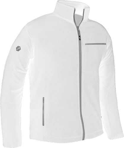 ACE Fleece-Jacke - warme Outdoor-Jacke für Männer - Herren-Jacke ohne Kapuze - Reißverschluss & drei Taschen - Weiß - L von ACE
