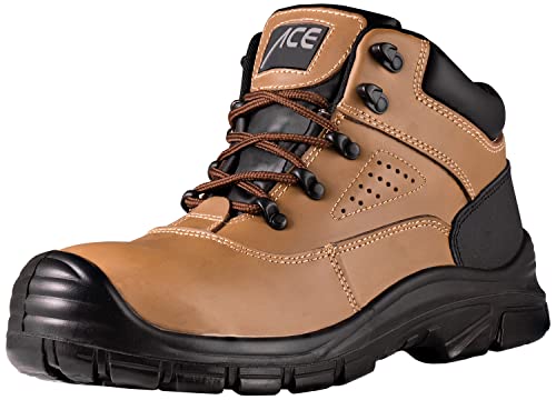 ACE Forester S1-P Sicherheitsstiefel – Schutzkappe aus Stahl – Braun – Leder – für Damen von ACE