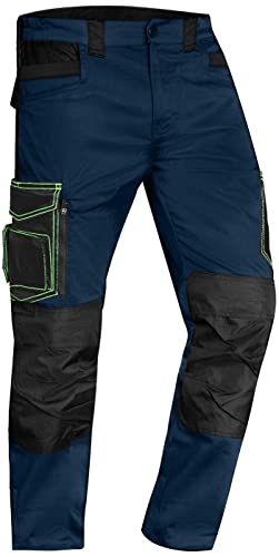 ACE Genesis Herren-Arbeits-Hose lang - Männer-Cargo-Hosen für die Arbeit - Stretch-Bund & Knie-Taschen - Dunkelblau - 54 von ACE