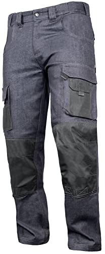 ACE Genesis Jeans Herren-Arbeits-Hose lang - Männer-Cargo-Hosen aus 98% Baumwolle - Stretch-Bund & Knie-Taschen - 56 von ACE