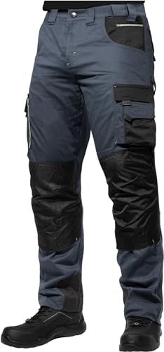ACE Genesis Pro Herren-Arbeitshose lang - Männer-Arbeitshosen mit Stretch-Bund, Gummizug & Kniepolster-Taschen - Grau - 54 ACE Genesis Pro Herren-Arbeitshose lang - Männer-Arbeitshosen mit Stretch-Bund, Gummizug & Kniepolster-Taschen - Grau - 54 von ACE
