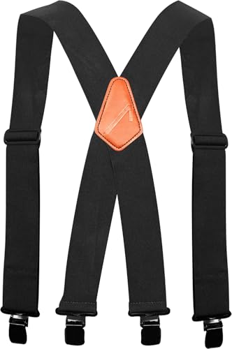 ACE Hosenträger - Heavy Duty Suspenders für Arbeitshosen - verstellbar & extra stark - X-Form mit Metall-Clips & Leder-Patch von ACE