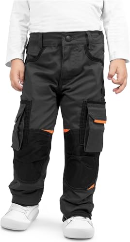 ACE Junior Kinder-Cargo-Hose - Arbeits-Hosen für Jungen & Mädchen - viele Taschen, Stretch-Bund & Knie-Taschen & Gummi-Zug - 134/140 von ACE