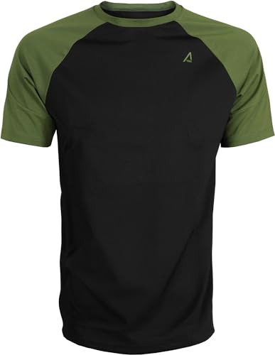 ACE Schakal Einsatz-Tshirt - taktisches T-Shirt für Herren - Kurzarm Outdoor-Shirt mit Raglan-Ärmeln für Männer - Oliv - L von ACE