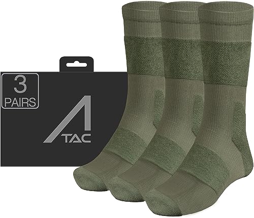 ACE Schakal Socken - 3 Paar taktische Strümpfe mit Merino-Wolle & Antiblasen-Polster - Wandern & Trekking - Grün - 44.5-46 von ACE